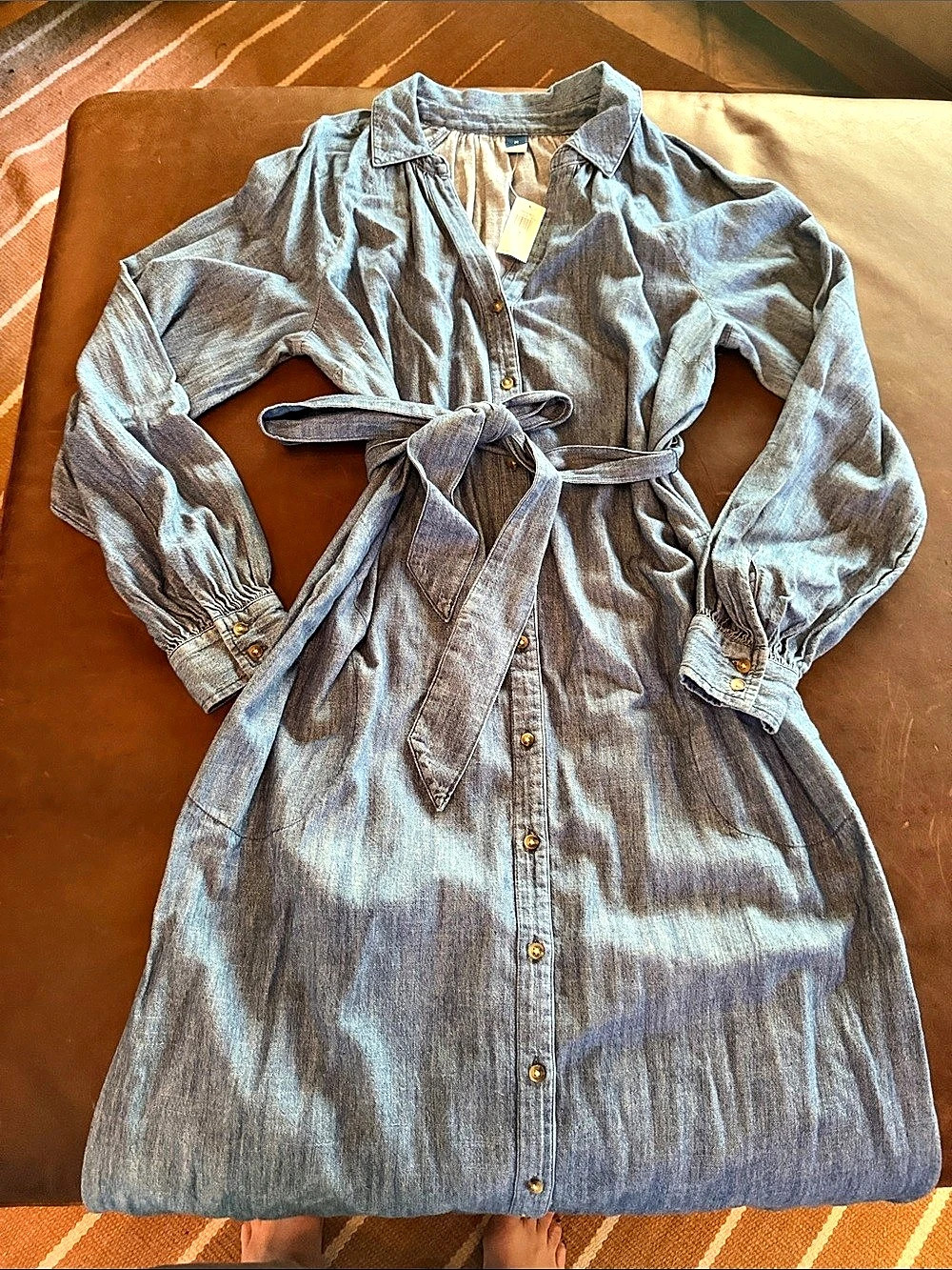 Old Navy Denim Maxi Shirt Dress Size Medium NWT